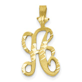 10K Diamond-cut Grooved Initial A Charm