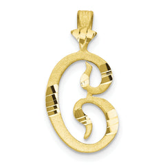 10K Diamond-cut Grooved Initial A Charm