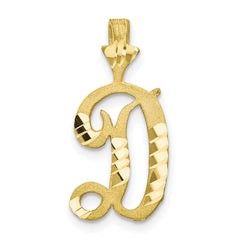 10K Diamond-cut Grooved Initial A Charm
