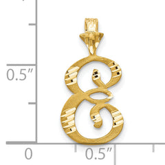 10K Gold Initial E Pendant with Polished Solid Finish
