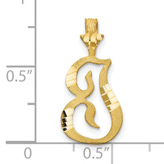 10K Gold Solid Initial I Pendant with Polished Finish Elegant and Timeless