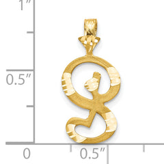 10K Gold Initial S Pendant with Polished Finish from Sophia Jewelers