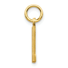 10K Yellow Gold Brushed Initial L Charm Solid & Elegant Design