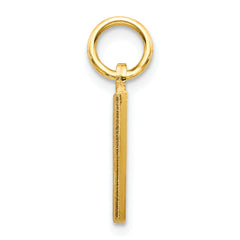 10K Gold Brushed Initial M Charm Solid, Elegant Yellow Gold Design