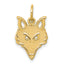 10k Solid Flat Back Small Fox Head Charm