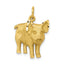 Pig Charm in 10K Yellow Gold, 20mm Diamond-Cut - Sophia Jewelers