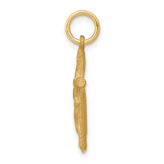 10K Solid Gold Cross Charm with Polished Satin Finish Elegant & Timeless Design