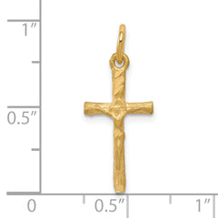 10K Solid Gold Cross Charm with Polished Satin Finish Elegant & Timeless Design
