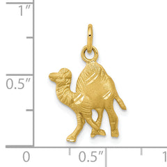 10K Gold Camel Charm Pendant with Polished Finish Solid Design