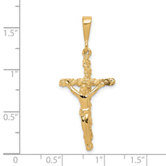 10K Gold Solid Crucifix Pendant with Polished Finish Classic and Elegant