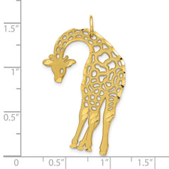 10K Gold Polished Giraffe Charm Solid Pendant by Sophia Jewelers