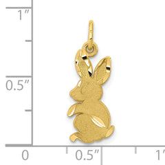 10K Gold Baby Bunny Charm Polished Solid Pendant Elegant and Themed