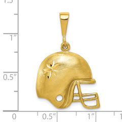 10K Gold Football Helmet Charm with Polished Finish Solid and Themed Design