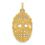 Cut-Out Hockey Mask Charm in 10K Yellow Gold, 22mm Brushed & Satin - Sophia Jewelers