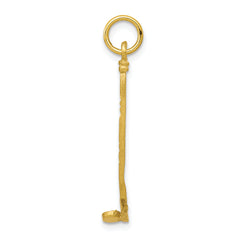 10K Gold Solid Hockey Stick Charm with Polished Finish