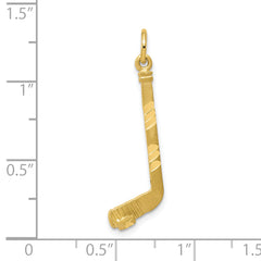 10K Gold Solid Hockey Stick Charm with Polished Finish