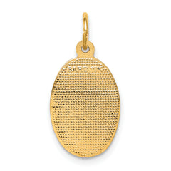 10K Gold St. Christopher Pendant with Polished Satin Finish Solid Design