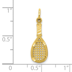 10K Solid Gold Racquetball Racquet Charm with Polished Finish
