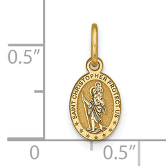 10K Gold St. Christopher Pendant with Polished Satin Finish