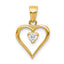 10k CZ Heart Charm