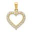 Cubic Zirconia Heart Pendant in 10K Yellow Gold, 20mm - Sophia Jewelers
