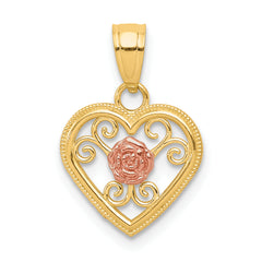 10k Two-tone Small Heart Charm