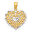 10K w/Rhodium Heart Charm