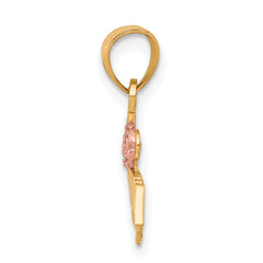 10K Two-Tone Gold #1 Grandma Charm with White Rhodium Polished Finish