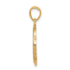 10K Two-Tone Gold Sweet 15 Oval Pendant with Polished Rhodium Finish