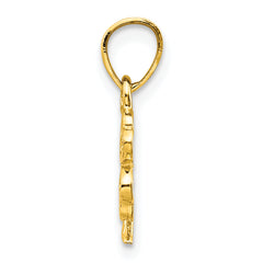 10K Gold Four Leaf Clover Charm in Polished Finish Solid and Elegant Design