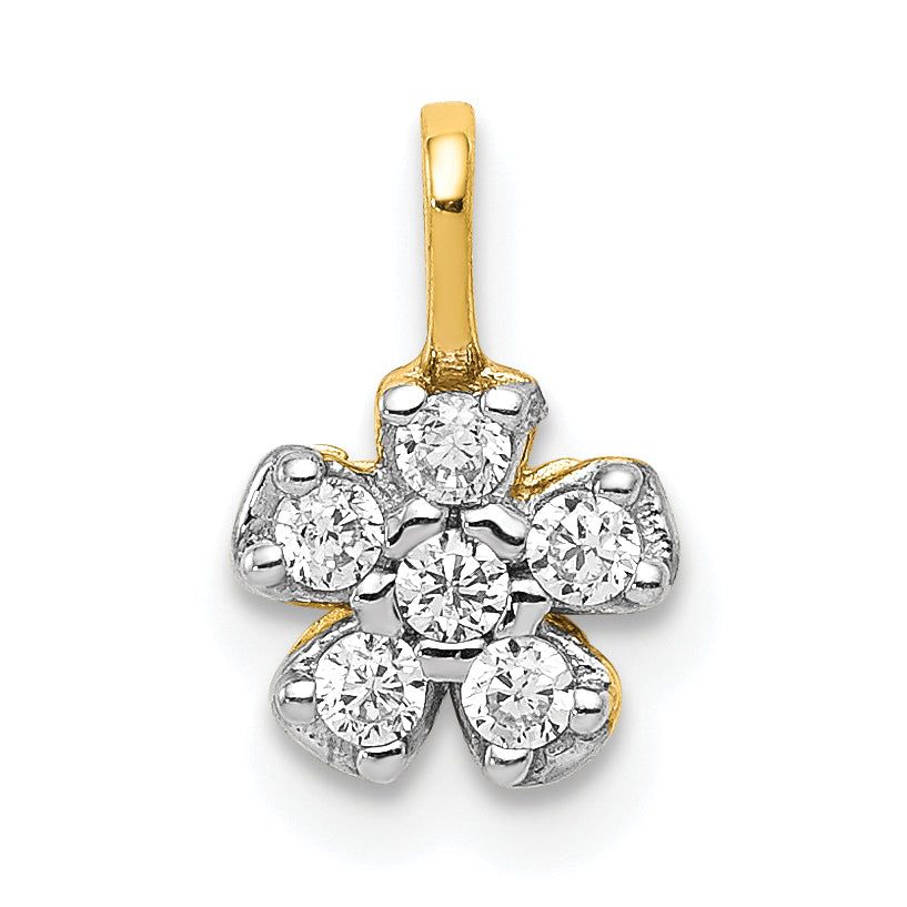 10k Small CZ Flower Charm