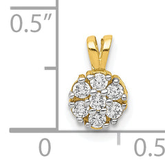 10K Gold CZ Flower Charm with Polished Finish Elegant and Petite Design