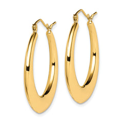 10K Yellow Gold Polished Hollow Hoop Earrings with Classic Creole Design
