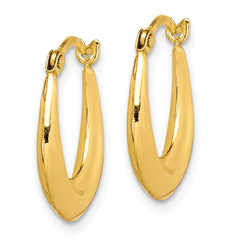 10K Yellow Gold Hollow Hoop Earrings with Polished Finish Lightweight & Timeless