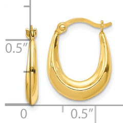 10K Yellow Gold Hollow Hoop Earrings with Polished Finish Lightweight & Timeless