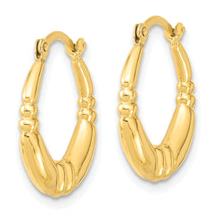 10K Gold Polished Hoop Earrings for Women Elegant and Classic Design