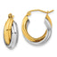 Double Hoop Earrings in 10K Two-Tone Gold with Twisted, 17x21mm - Sophia Jewelers