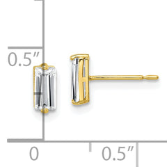 10K Polished CZ Stud Earrings