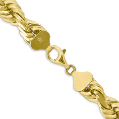 10K Gold Diamond-Cut Rope Necklace with Polished Finish