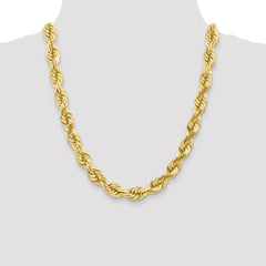 10K Gold Diamond-Cut Rope Necklace with Polished Finish