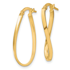 10K Gold Twist Hoop Earrings with Polished Finish and Lifetime Guarantee