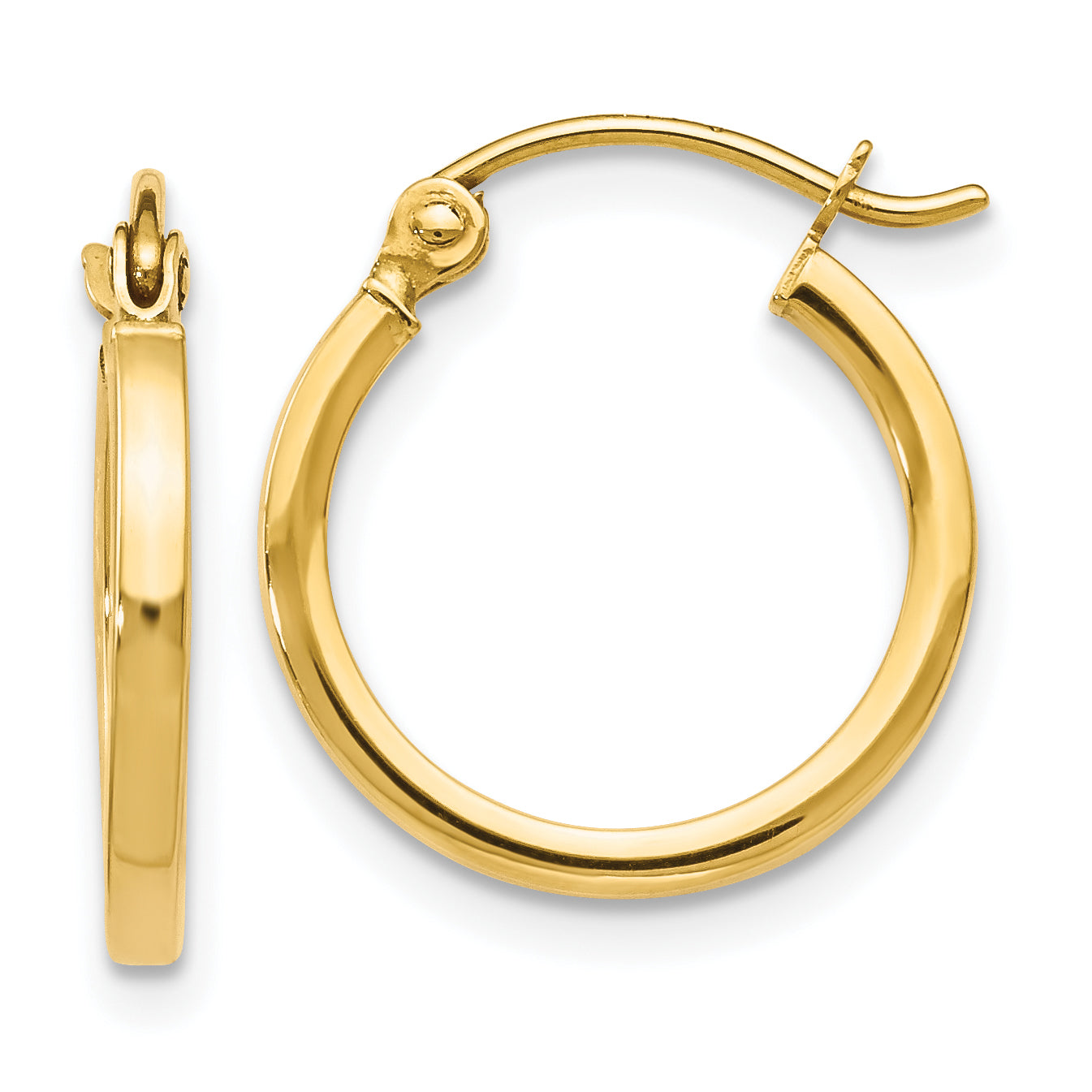 10K Polished Hinged Hoop Earrings