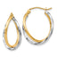 Hoop Earrings in 10K Two-Tone Gold, 20x16mm Hinged - Sophia Jewelers
