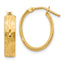 10K Polished and D/C Oval Hinged Hoop Earrings