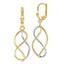 10K Yellow with Rhodium Polished Leverback Earrings