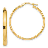 10K Gold Polished Hoop Earrings
