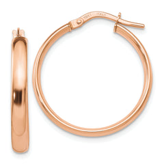10K Rose Gold Polished Hoop Earrings