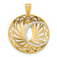 10K Two-tone Polished and Satin Pendant