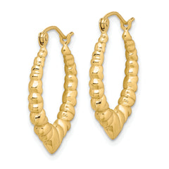 10K Gold Polished Hoop Earrings with Creole Style Elegant and Lightweight