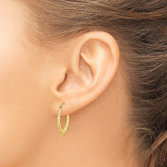 10K Gold Polished Hoop Earrings with Creole Style Elegant and Lightweight